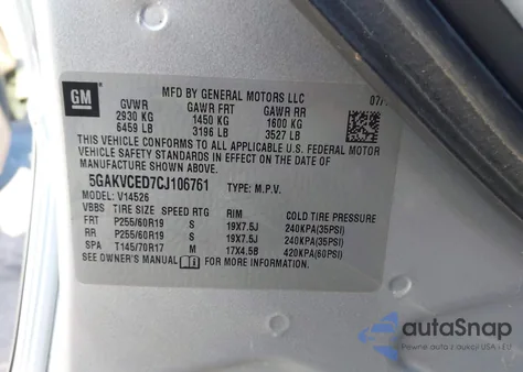 2012 Buick Enclave Leather from USA, damaged, VIN 5GAKVCED7CJ106761